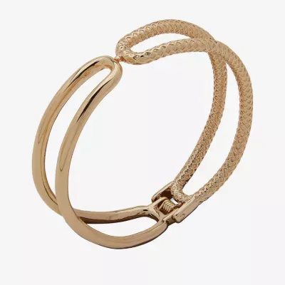Worthington Gold Tone Textured Hinge Cuff Bracelet