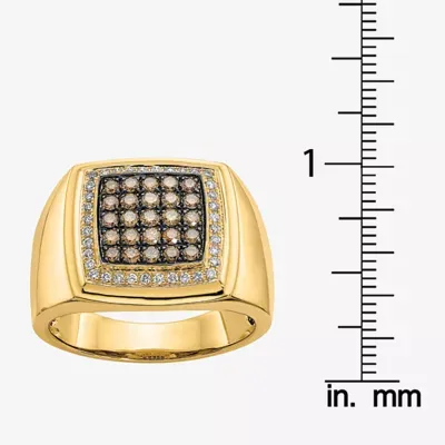 Mens 7/8 CT. T.W. Mined Champagne Diamond 14K Gold Fashion Ring