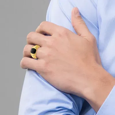 Mens 1/ CT. T.W. Black Onyx 14K Gold Fashion Ring