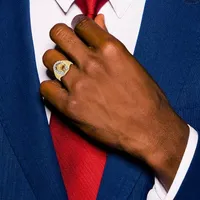 Mens 1/8 CT. T.W. Mined White Diamond 14K Two Tone Gold Fashion Ring