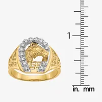 Mens 1/8 CT. T.W. Mined White Diamond 14K Two Tone Gold Fashion Ring