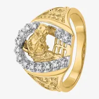 Mens 1/8 CT. T.W. Natural White Diamond 14K Two Tone Gold Fashion Ring