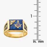 Mason'S Mens Diamond Accent Genuine Blue Spinel 14K Gold Fashion Ring