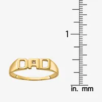 Dad" Mens Diamond Accent Mined White 14K Gold Fashion Ring