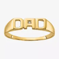 Dad" Mens Diamond Accent Mined White 14K Gold Fashion Ring