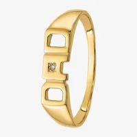 Dad" Mens Diamond Accent Mined White 14K Gold Fashion Ring