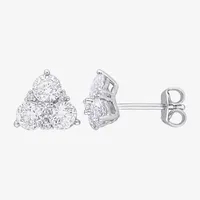 Lab Created White Sapphire Sterling Silver 8.5mm Stud Earrings