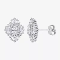 Lab Created White Sapphire Sterling Silver 13.5mm Stud Earrings