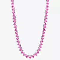 Womens Sapphire Sterling Silver Inch Tennis Necklace
