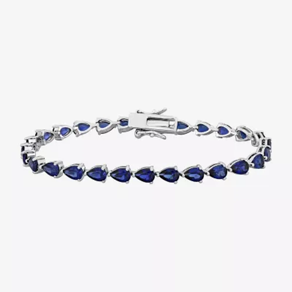 Lab Created Sapphire Sterling Silver Inch Tennis Bracelet