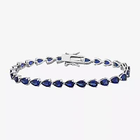 Lab Created Sapphire Sterling Silver Inch Tennis Bracelet