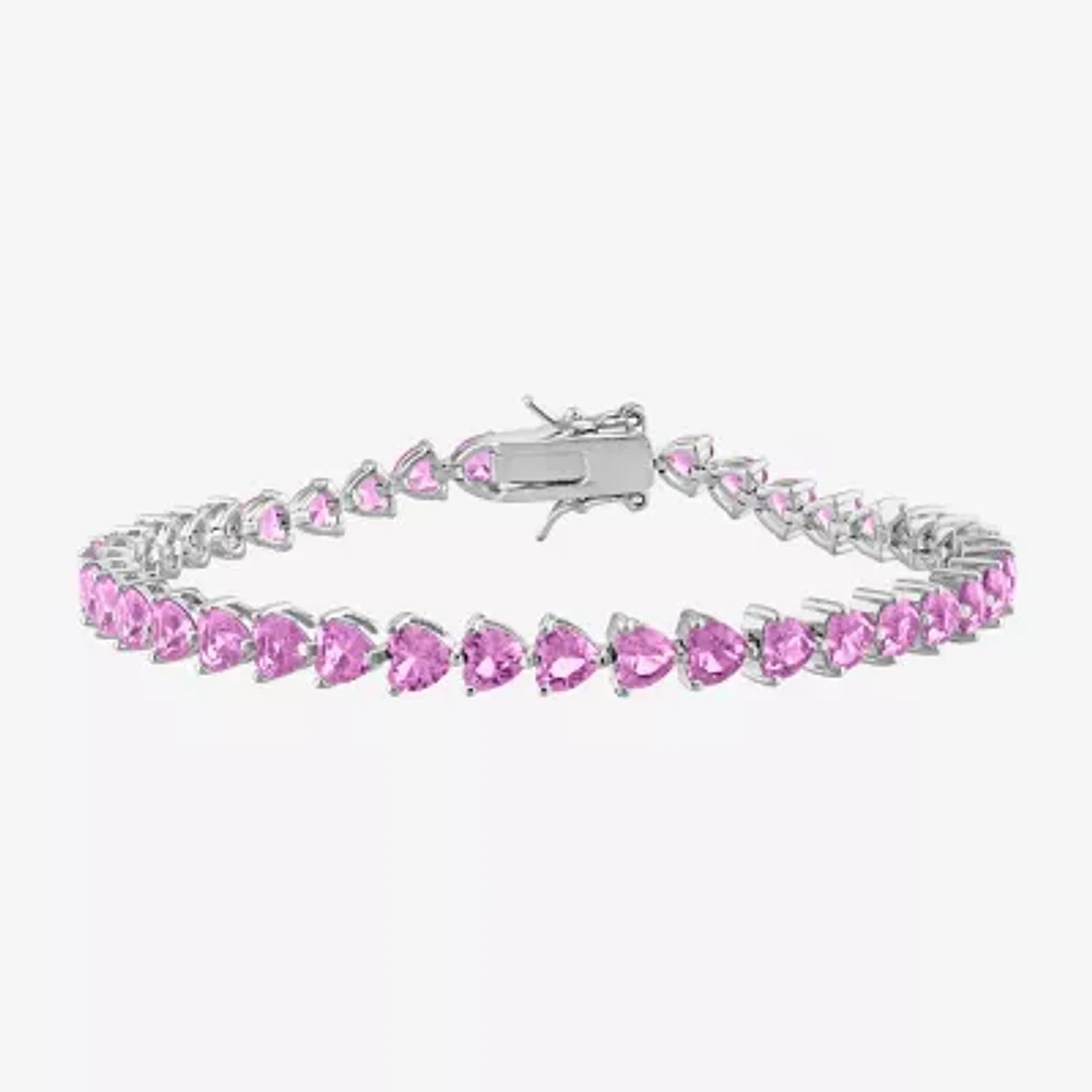 Lab Created Sapphire Sterling Silver Inch Tennis Bracelet