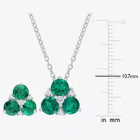 Lab Created Green Emerald Sterling Silver 2-pc. Jewelry Set