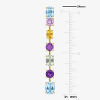 Genuine Multi Color Topaz 14K Gold Drop Earrings