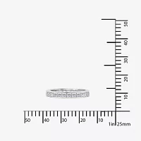 Diamonart® Princess Cubic Zirconia Sterling Silver Eternity Band Ring