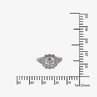 DiamonArt® Cubic Zirconia Sterling Silver Flower-Shaped Ring