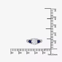 DiamonArt® Cubic Zirconia and Lab-Created Blue Sapphire Ring