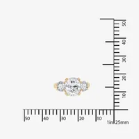 DiamonArt® Womens 5 3/4 CT. T.W. White Cubic Zirconia 14K Gold Over Silver 3-Stone Engagement Ring