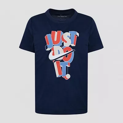 Nike Little Boys Dri-Fit Crew Neck Short Sleeve Graphic T-Shirt