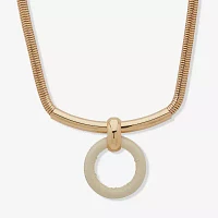 Worthington Gold Tone Womens 8 1/2 Inch Pendant Necklace