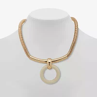 Worthington Gold Tone Womens 8 1/2 Inch Pendant Necklace