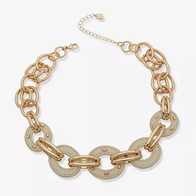 Worthington Gold Tone Womens 9 Inch Collar Necklace
