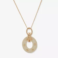 Worthington Gold Tone Womens Inch Pendant Necklace