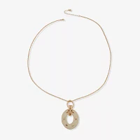 Worthington Gold Tone Womens Inch Pendant Necklace