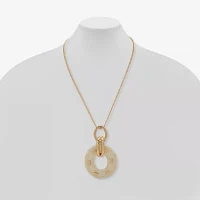 Worthington Gold Tone Womens Inch Pendant Necklace