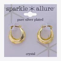 Sparkle Allure Silver Reflections Womens Glass 10K Gold Over Brass 20.3mm Star Hoop Earrings