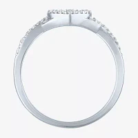 Heart (Gh / Si2 I1) Womens 1/6 CT. T.W. Lab Grown White Diamond 10K Gold Cocktail Ring
