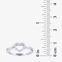 Heart (Gh / Si2 I1) Womens 1/6 CT. T.W. Lab Grown White Diamond 10K Gold Cocktail Ring