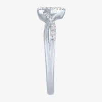 Heart (Gh / Si2 I1) Womens 1/6 CT. T.W. Lab Grown White Diamond 10K Gold Cocktail Ring