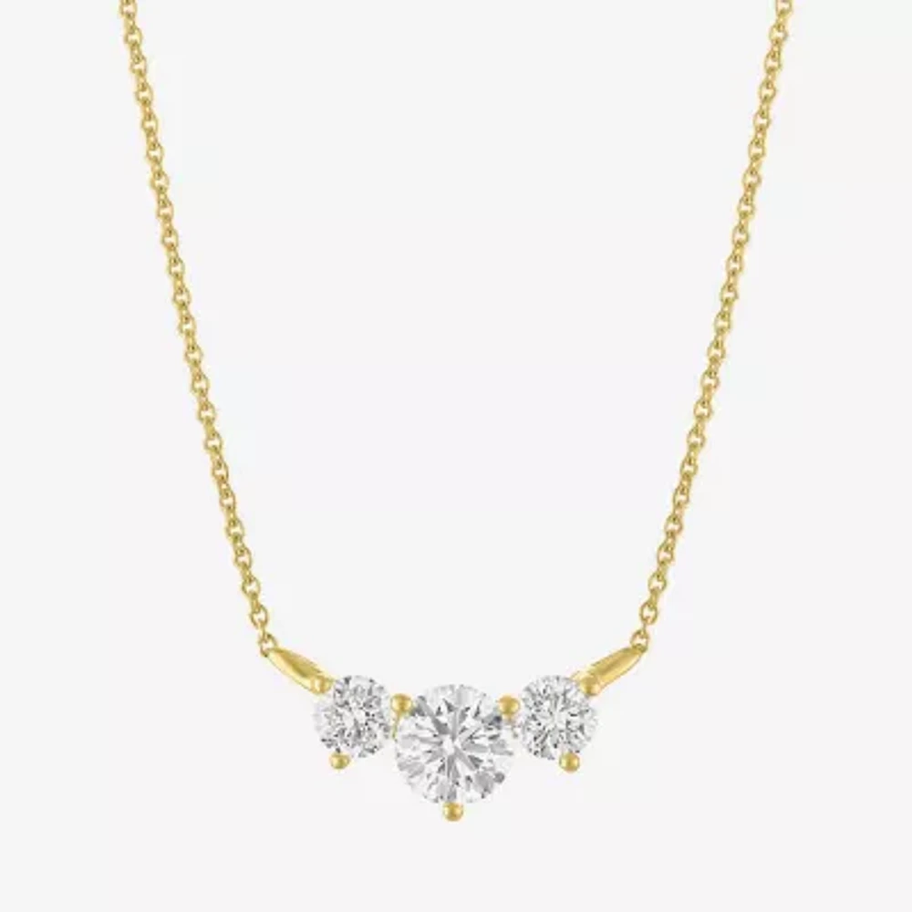 (Si2-I1/G-H) Womens 1 CT. T.W. Lab Grown White Diamond 10K Gold 16 Inch Pendant Necklace