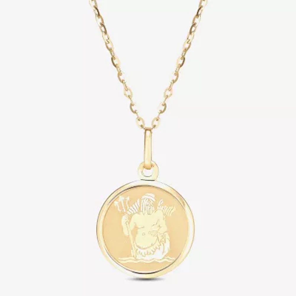 Aquarius Womens 14K Gold Round 18 Inch Pendant Necklace