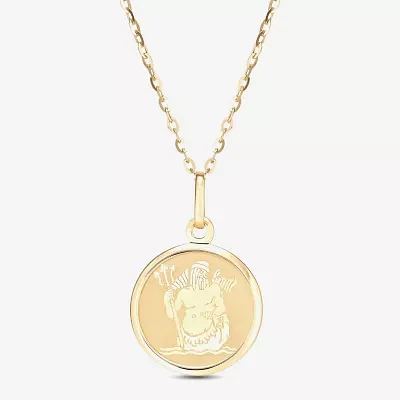 Aquarius Womens 14K Gold Round 18 Inch Pendant Necklace