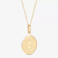 Aquarius Womens 14K Gold Round 18 Inch Pendant Necklace