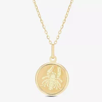 Cancer Womens 14K Gold Round 18 Inch Pendant Necklace