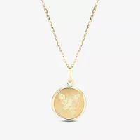 Pisces Womens 14K Gold Round 18 Inch Pendant Necklace