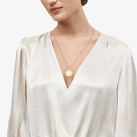 Pisces Womens 14K Gold Round 18 Inch Pendant Necklace