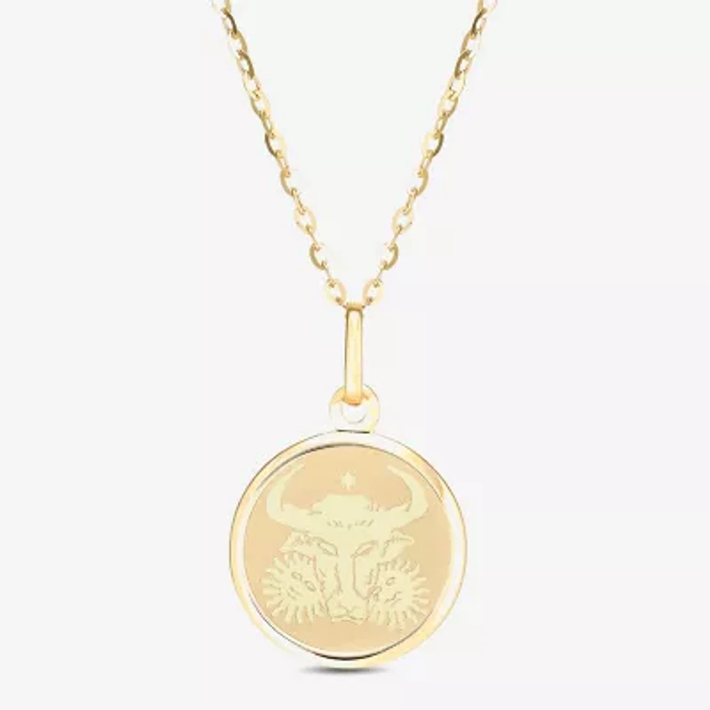 Taurus Womens 14K Gold Round 18 Inch Pendant Necklace
