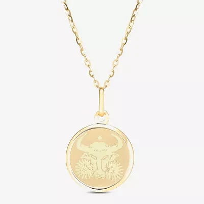 Taurus Womens 14K Gold Round 18 Inch Pendant Necklace