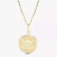 Taurus Womens 14K Gold Round 18 Inch Pendant Necklace
