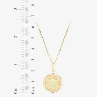 Taurus Womens 14K Gold Round 18 Inch Pendant Necklace