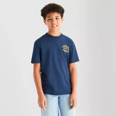 Thereabouts Little & Big Boys Oversized Crew Neck Short Sleeve Graphic T-Shirt