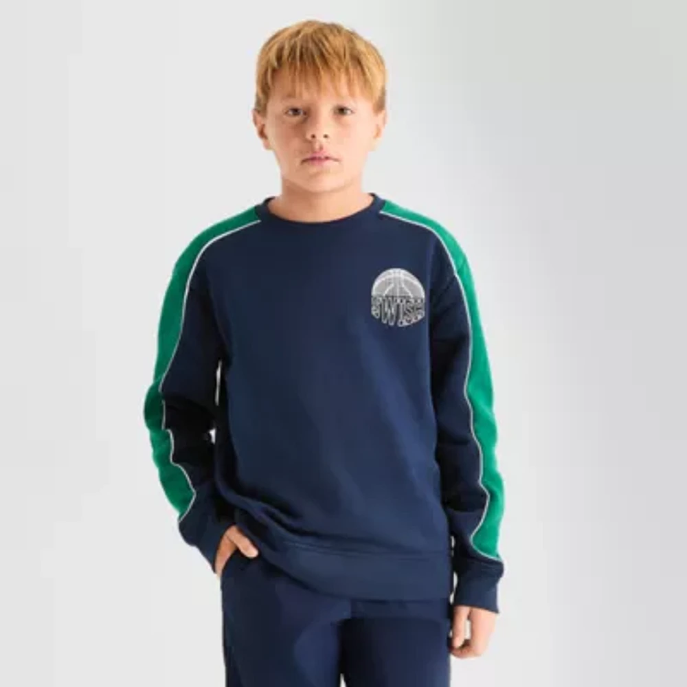 Xersion Little & Big Boys Crew Neck Long Sleeve Fleece Sweatshirt