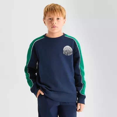 Xersion Little & Big Boys Crew Neck Long Sleeve Fleece Sweatshirt