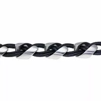 Mens Braided Black Leather Stainless Steel Bracelet