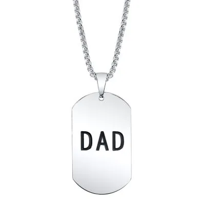 J.P. Army Men's Jewelry Dad Stainless Steel 24 Inch Cable Dog Tag Pendant Necklace