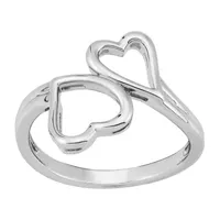 Forever Inspired Womens Sterling Silver Heart Cocktail Ring